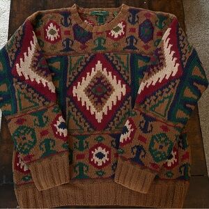 Vintage Embassy Row Knitted Geographic Sweater in Men’s Large